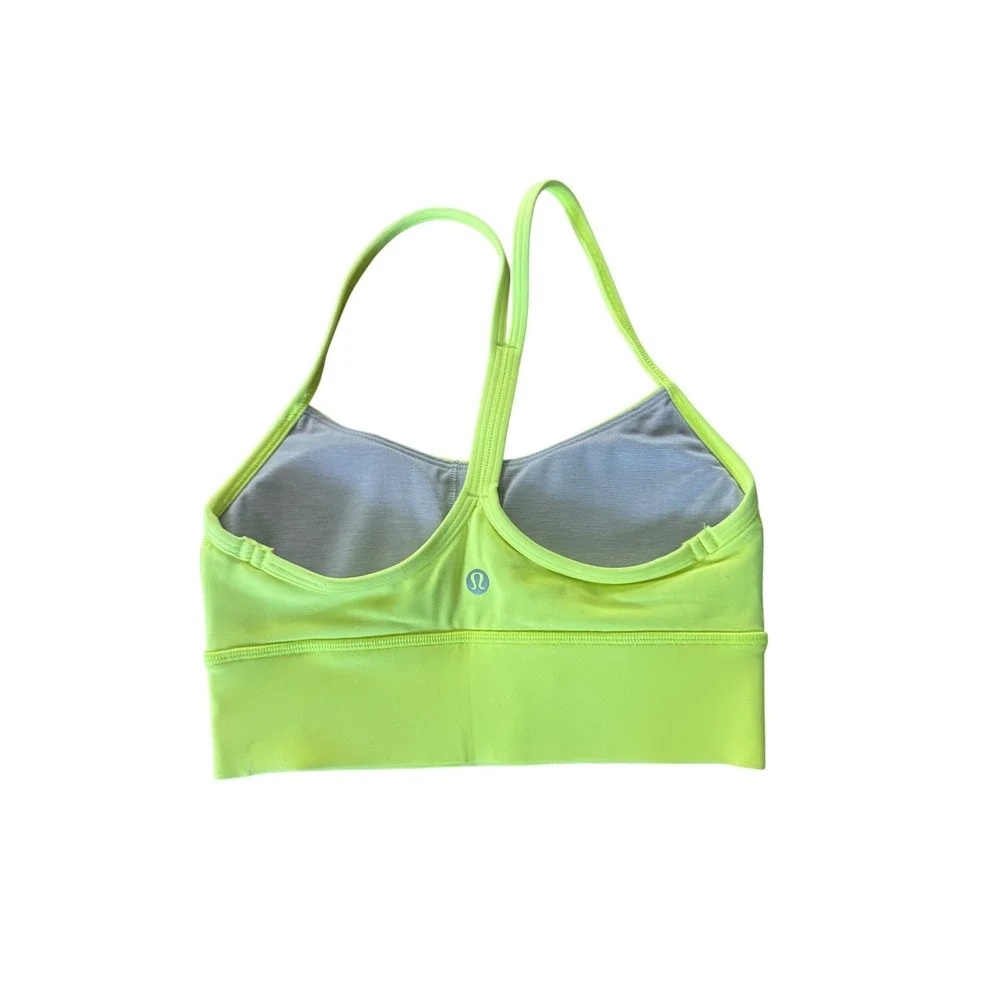 Lululemon Like A Cloud Longline Bra Light Support Neon Yellow Size 2 NWT - Picture 2 of 3